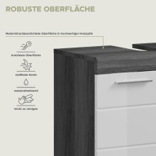 Badezimmer-Set >Sandusky< (3-teilig) in rauchsilber/weiß hochglanz