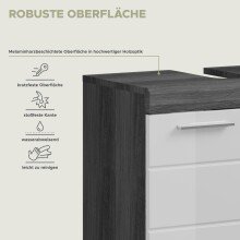 Badezimmer-Set >Sandusky< in rauchsilber/weiß hochglanz - 60x191x34cm (BxHxT)