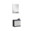 Badezimmer-Set >Sandusky< in rauchsilber/weiß hochglanz - 60x191x34cm (BxHxT)