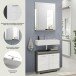 Badezimmer-Set >Sandusky< in rauchsilber/weiß hochglanz - 60x191x34cm (BxHxT)
