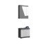 Badezimmer-Set >Sandusky< in rauchsilber/weiß hochglanz - 60x191x34cm (BxHxT)