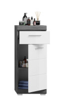 Badezimmer-Set >Sandusky< in rauchsilber/weiß hochglanz - 164x191x34cm (BxHxT)