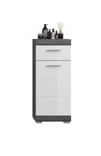 Badezimmer-Set >Sandusky< in rauchsilber/weiß hochglanz - 164x191x34cm (BxHxT)
