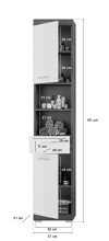 Badezimmer-Set >Sandusky< in rauchsilber/weiß hochglanz - 164x191x34cm (BxHxT)