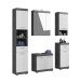 Badezimmer-Set >Sandusky< in rauchsilber/weiß hochglanz - 164x191x34cm (BxHxT)