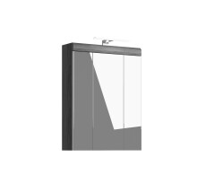 Badezimmer-Set >Sandusky< in rauchsilber/weiß hochglanz - 60x191x34cm (BxHxT)