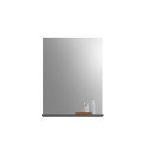 Badezimmer-Set >Sandusky< in rauchsilber/weiß hochglanz - 60x191x34cm (BxHxT)