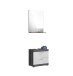Badezimmer-Set >Sandusky< in rauchsilber/weiß hochglanz - 60x191x34cm (BxHxT)