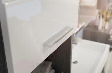 Badezimmer-Set >Sandusky< (5-teilig) in rauchsilber/weiß hochglanz