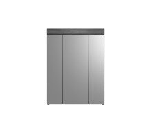 Badezimmer-Set >Sandusky< in rauchsilber/weiß hochglanz - 60x191x34cm (BxHxT)