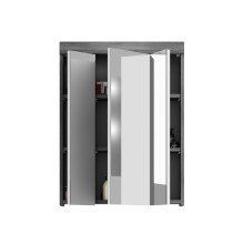 Badezimmer-Set >Sandusky< in rauchsilber/weiß hochglanz - 60x191x34cm (BxHxT)