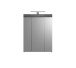 Badezimmer-Set >Sandusky< in rauchsilber/weiß hochglanz - 60x191x34cm (BxHxT)