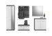 Garderoben-Set >Sandusky< in rauchsilber/weiß hochglanz - 272x197x40cm (BxHxT)