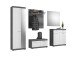 Garderoben-Set >Sandusky< in rauchsilber/weiß hochglanz - 272x197x40cm (BxHxT)