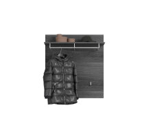 Garderobenpaneel >Sandusky< in rauchsilber/rauchsilber - 90x98x27cm (BxHxT)