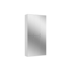 Garderobenschrank >Paterson< in weiß/weiß hochglanz - 91x193x34cm (BxHxT)