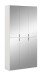 Garderobenschrank >Paterson< in weiß/weiß hochglanz - 91x193x34cm (BxHxT)