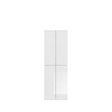 Garderobenschrank >Paterson< in weiß/weiß hochglanz - 91x193x34cm (BxHxT)