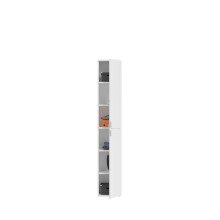 Garderobenschrank >Paterson< in weiß/weiß hochglanz - 91x193x34cm (BxHxT)