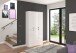 Garderobenschrank >Paterson< in weiß/weiß hochglanz - 91x193x34cm (BxHxT)