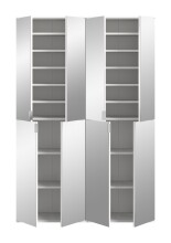 Garderobenschrank >Paterson< in weiß/weiß hochglanz - 122x193x34cm (BxHxT)