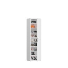 Garderobenschrank >Paterson< in weiß/weiß hochglanz - 122x193x34cm (BxHxT)
