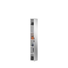 Garderobenschrank >Paterson< in weiß/weiß hochglanz - 60x193x34cm (BxHxT)