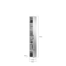 Garderobenschrank >Paterson< in weiß/weiß hochglanz - 60x193x34cm (BxHxT)