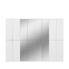 Drehtürenschrank >Paterson< in weiß/weiß hochglanz - 244x193x34cm (BxHxT)