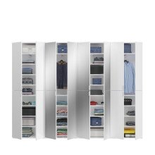 Drehtürenschrank >Paterson< in weiß/weiß hochglanz - 244x193x34cm (BxHxT)