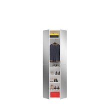 Garderobenschrank >Paterson< in weiß/weiß hochglanz - 131x193x34cm (BxHxT)