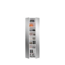 Garderobenschrank >Paterson< in weiß/weiß hochglanz - 183x193x34cm (BxHxT)