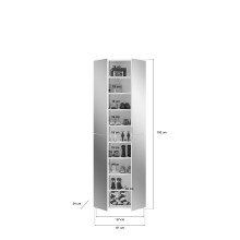 Garderobenschrank >Paterson< in weiß/weiß hochglanz - 183x193x34cm (BxHxT)