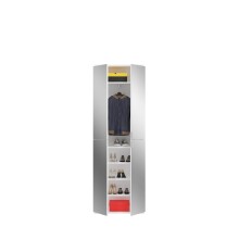 Garderobenschrank >Paterson< in weiß/weiß hochglanz - 122x193x34cm (BxHxT)