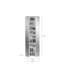 Garderobenschrank >Paterson< in weiß/weiß hochglanz - 122x193x34cm (BxHxT)
