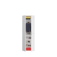 Garderobenschrank >Paterson< in weiß/weiß hochglanz - 122x193x34cm (BxHxT)
