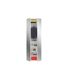 Garderobenschrank >Paterson< in weiß/weiß hochglanz - 122x193x34cm (BxHxT)