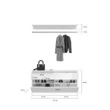 Garderoben-Set >Paterson< in weiß/weiß hochglanz - 243x193x34cm (BxHxT)