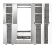 Garderoben-Set >Paterson< in weiß/weiß hochglanz - 183x193x34cm (BxHxT)