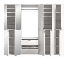 Garderoben-Set >Paterson< in weiß/weiß hochglanz - 183x193x34cm (BxHxT)