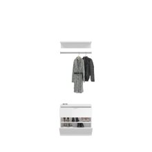 Garderoben-Set >Paterson< in weiß/weiß hochglanz - 183x193x34cm (BxHxT)