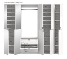 Garderoben-Set >Paterson< in weiß/weiß hochglanz - 183x193x34cm (BxHxT)