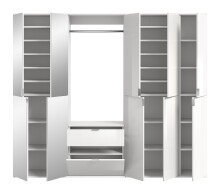 Garderoben-Set >Paterson< in weiß/weiß hochglanz - 183x193x34cm (BxHxT)