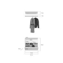 Garderoben-Set >Paterson< in weiß/weiß hochglanz - 152x193x34cm (BxHxT)