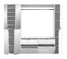 Garderoben-Set >Paterson< in weiß/weiß hochglanz - 212x193x34cm (BxHxT)