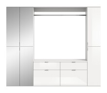 Garderoben-Set >Paterson< in weiß/weiß hochglanz - 212x193x34cm (BxHxT)