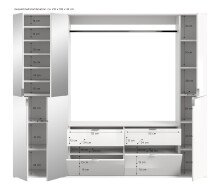 Garderoben-Set >Paterson< in weiß/weiß hochglanz - 212x193x34cm (BxHxT)