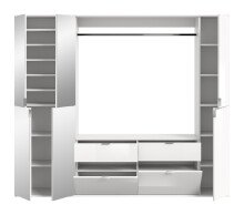 Garderoben-Set >Paterson< in weiß/weiß hochglanz - 212x193x34cm (BxHxT)