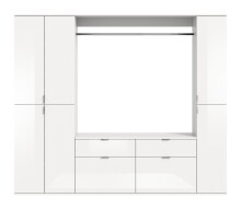 Garderoben-Set >Paterson< in weiß/weiß hochglanz - 212x193x34cm (BxHxT)