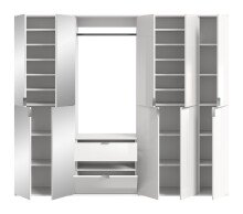 Garderoben-Set >Paterson< in weiß/weiß hochglanz - 213x193x34cm (BxHxT)